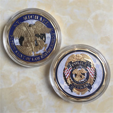 Бесплатная доставка, значок офицера полиции св. Майкла, Коллекционная монета с вызовом для правоохранительных органов 2024 - купить недорого