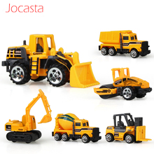 Mini carro deslizante, 6 peças, modelo de caminhão basculante de brinquedo, veículos de construção civil, para meninos e crianças 2024 - compre barato