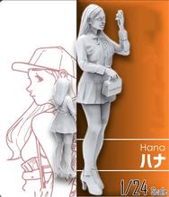 Kit de construção de figura de resina 1/24 menina hana 2024 - compre barato