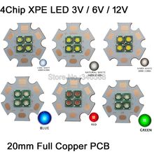 Emissor de led 5x drive 10w 3v 6v 12v 4 chips em vez de mkr xml branco/branco quente/azul/verde/vermelho/amarelo/azul real 20mm pcb de cobre 2024 - compre barato