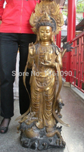 Estatua de Buda de la diosa de la Piedad kwan-yin, estatua de Buda de gran tibetano, budismo, bronce dorado, xd 00658 2024 - compra barato