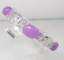 Purple NEW Clasp Link Bangle Bracelet style Fine jewe Noble 100% Natural stone 2024 - buy cheap