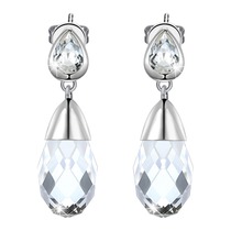 Women 925 Sterling Silver Water Drop Earrings Transparent Crystals from Austria Pendant Earrings Lady Party Jewelry Love Gift 2024 - buy cheap