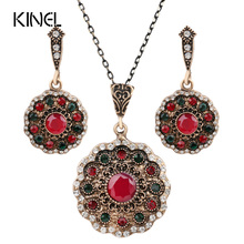 Crystal Flower Necklace Sets Fashion Earing For Women 2016 Strawberry Jewelry Turkish 2Pc Combination Nigerian Red Bead Necklace 2024 - buy cheap