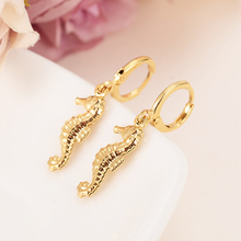 Bangrui cute hippocampus Gold Color Copper Earring  Women/Gril Gift Lovely Cute Animal Charm Jewelry kids gift diy charms 2024 - buy cheap