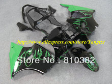 Chamas verdes preto carenagem kit para kawasaki ninja zzr600 05 06 07 08 zzr 600 2005 2006 2007 2008 molde de injeção carenagens conjunto 2024 - compre barato