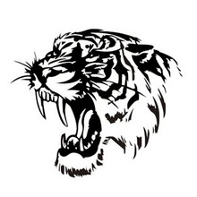 28*28CM Reflective Car Sticker Decals TIGER Head Hood Of Car And Motorcycle Side Car Stickers Steller Black/Silver/Yellow CT-576 2024 - buy cheap
