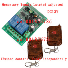 12 V 2CH Wireless Switch Controle Remoto Sistema 2 Transmissor & 1 Receptor 1CH 315/433MZH Com Indicador de Relé Código de aprendizagem
