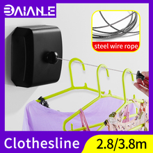 Retractable Clothesline Indoor Outdoor Laundry Hanger Black Clothesline Dryer Organiser Clothes Drying Rack Rope Stainless Steel 2024 - buy cheap