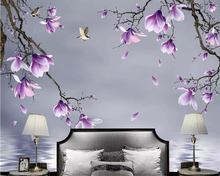 beibehang Custom wallpaper HD hand-painted magnolia bird 3D living room bedroom TV background wall home decoration 3d wallpaper 2024 - buy cheap