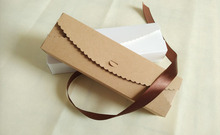 Cajas de papel Kraft para dulces, comida, boda, regalo de joyería, 50 Uds., 23x7x4cm, color blanco/marrón 2024 - compra barato