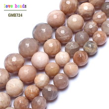 natural stone beads faceted sun stone round beads for jewelry making 15inches 6/8/10/12mm beads for making diy bracelet (F00743) 2024 - buy cheap