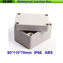 Бесплатная доставка 1 шт мини Тип IP66 ABS серый водонепроницаемый пластиковый водонепроницаемый Электрический корпус 80*110*70 мм 2024 - купить недорого