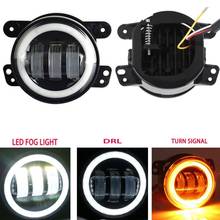 2PCS 4Inch Round Led Fog Lights 30W 6000K White Halo Ring DRL Off Road Fog Lamps For Jeep Wrangler JK TJ LJ Grand Cherokee lada 2024 - buy cheap