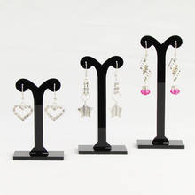 TONVIC Wholesale 3 Sets Black/Clear Acrylic Earring Display Stand Holder 3 Pcs In 1 Set With 6 Holes AF-277HE 2024 - купить недорого