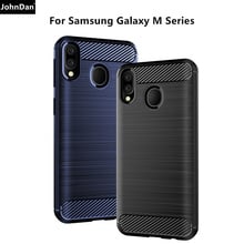 ТПУ чехол для Samsung Galaxy M30 M20 M10 роскошный углеродное волокно ультра тонкий резиновый силиконовый чехол для Samsung M 10 20 30 2024 - купить недорого