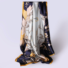 Lenços de seda 100% pura sqaure 2021, lenços de cabeça de seda floral 88*88cm xales de seda pura feminina lenço de pescoço 2024 - compre barato