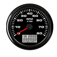 Tacho-tacômetro digital lcd, 85mm, à prova d'água, 8000 rpm, 6000 rpm, com luz de fundo em 7 cores, para carro, barco 2024 - compre barato