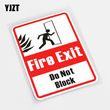 YJZT 7,7 см * 11 см предупреждающий знак пожарный выход не блокирует стикер автомобиля Наклейка ПВХ водонепроницаемый 13-0562 2024 - купить недорого