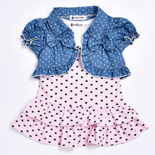 2020 New arrival baby girl clothes sleeveless dress with small heart+short cardigan newborn toddler baby girl clothing set 2024 - buy cheap