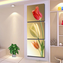 Canvas HD Prints Pictures Home Decor 3 Pieces Color Elegant Tulips Paintings Modular Wall Art Living Room Flowers Poster Frame 2024 - buy cheap
