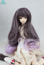 hair for dolls fits 1/3 1/4 1/6 BJD/SD Doll Wigs Long Pear volume hair Black and Purple color mixing(excluding dolls) 123 2024 - buy cheap