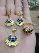 axe bag Pendant Chain Necklaces Earrings ring  Gold Color PNG Jewellery Set Papua New Guinea Wedding party women girls gifts 2024 - buy cheap