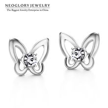 Neoglory Zinc Alloy Czech Rhinestone Butterfly Stud Earrings Women Fluorescent Jewelry Sale Hot Selling New 2020  JS6 But-e P1 2024 - buy cheap