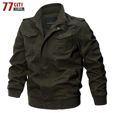 Jaqueta bomber masculina de algodão, jaqueta casual do exército militar vintage para inverno, jaqueta de carga tipo piloto, roupas de marca para homens 2024 - compre barato