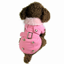 Retail New Coming European Style Woolen Cotton Blend Pet Dogs Winter Coat  Small Puppy Dogs Clothing Coat For Dog 2024 - buy cheap