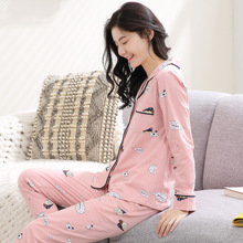 JINUO 2018 New Women Pajama Sets 100% Cotton Sleepwear Long Sleeve Turn-down Collar Pajamas Set Leisure Homewear 2024 - buy cheap