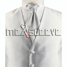 free shipping  formal wear high quality silver waistcoat (vest+ascot tie+cufflinks+handkerchief) 2024 - buy cheap