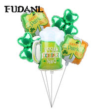 Globos de aire para celebración del Festival del Oktoberfest, suministros de decoración del Día de San Patricio, taza de cerveza verde, 5 uds. 2024 - compra barato