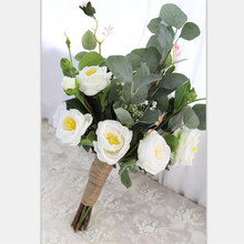 Artificial rose Wedding  Bouquets Wedding flower with jute for with wedding 2024 - buy cheap