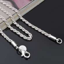 Ожерелье из пеньковой веревки 3 мм для женщин, посеребренный цвет, чокер ожерелье и подвески для Мужчин, Ювелирные изделия, очаровательные украшения для женщин 2024 - купить недорого