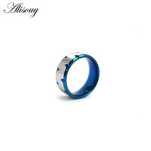 Men's Blue side 316L stainless steel ring for men boy's finger ring jewelry Wedding Ring Size 7-13 free shipping 2024 - buy cheap