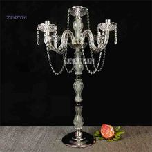 10pcs/lot New CM-2018 Candle Holder Wedding Table Centerpiece Candlestick  90CM*50CM Alloy +Crystal Strap Ornaments 2024 - buy cheap