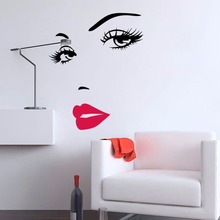 Adesivo de vinil de decoração de parede feminino, decalque de parede em forma de lábios removível para decoração de parede e mural de mulheres com fundo de vinil ay366 2024 - compre barato