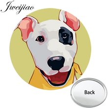 JWEIJIAO-Mini espejo de bolsillo plano de un lado para perros, tipo pug bóxer, bulldog, Chihuahua, maquillaje, bolso de mano de viaje 2024 - compra barato