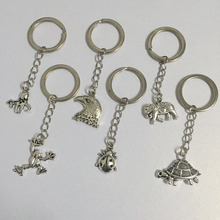 6PCS/Lot Vintage Eagle/Elephant/Frog/Ladybug/Tortoise/Octopus Animal Key Charm Pendant Key Chains Handmade Key Chains 2024 - buy cheap