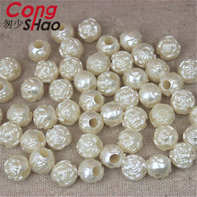 Cong Shao 300pcs 10mm Round Rose Flowers ABS Pearl Imitation Pearls Garment Beads Big Spacer For Jewelry Making DIY Costume CS20 2024 - buy cheap
