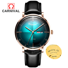 Carnival Mechanical watch men MIYOTA movement Luxury brand Men Watches Clock leather strap reloj hombre erkek kol saati relogio 2024 - buy cheap