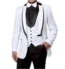 Handsome Groomsmen Wool blend Groom Tuxedos Mens Wedding Dress Man Jacket Blazer Prom Dinner (Jacket+Pants+Tie+Vest) A59 2024 - buy cheap