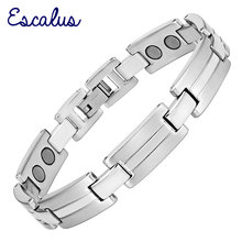 Escalus Stainless Steel Women's Big Strong 14pcs Magnets Jewelry Magnetic Bracelet For Men Toughness Charm Wristband Gift 2024 - buy cheap