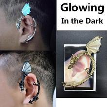 New fashion 1Pc Women Clip Earring Personality Punk Luminous Dragon Shape Ear Cuff Clip Earring No Piercing Statement Jewelry 2024 - buy cheap