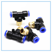 Air Connector Fitting T Shape Tee 12mm-4mm Hose Pipe to 1/8" 1/4" M5 3/8" 1/2" BSP Male Thread Pneumatic Coupler 2024 - buy cheap