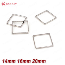 100PCS 14MM Imitation Rhodium Brass Square Closed Rings Diy Jewelry Findings Accessories Wholesale 2024 - buy cheap