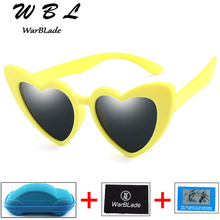 Óculos de sol em formato de coração warblade, óculos escuros para crianças uv400 2024 - compre barato