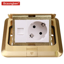 Bcsongben copper gold panel damping slow elastic floor socket 16A Russia Spain EU standard power socket usb  supply any match 2024 - buy cheap