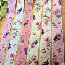 10 yards Single Face Satin Ribbon Printed Flower 1'' 25mm width ribbon Gift Wrap accessory hairbow diy clothing free shipping 2024 - buy cheap